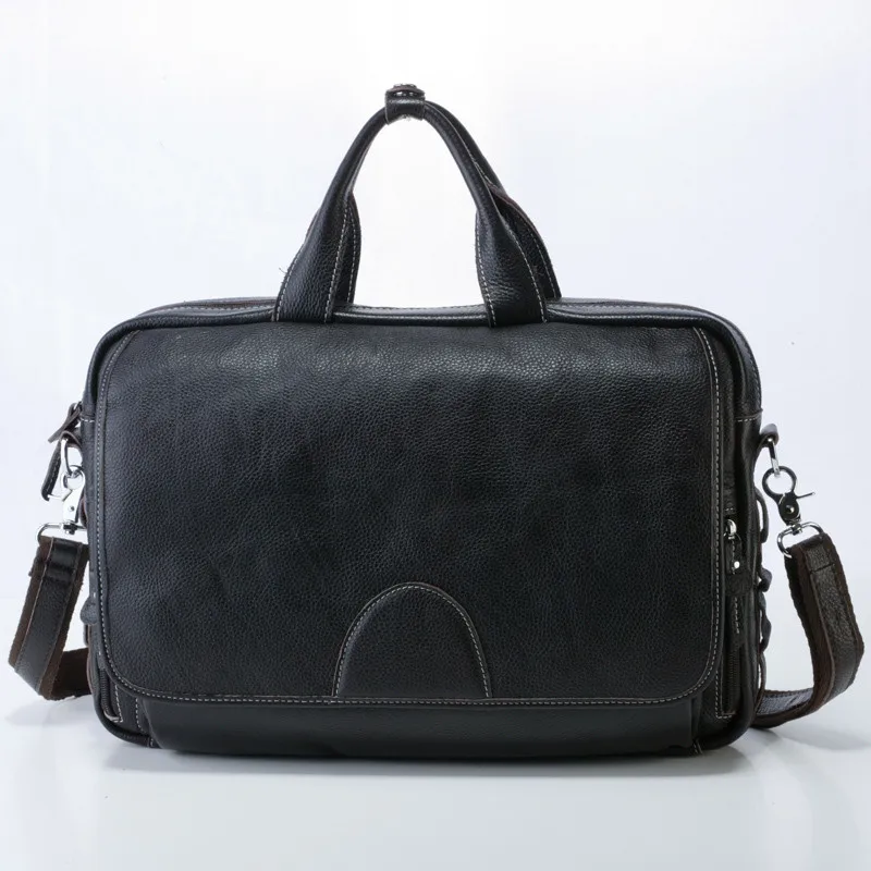 Fashion Genuine Leather Men Briefcase 14\