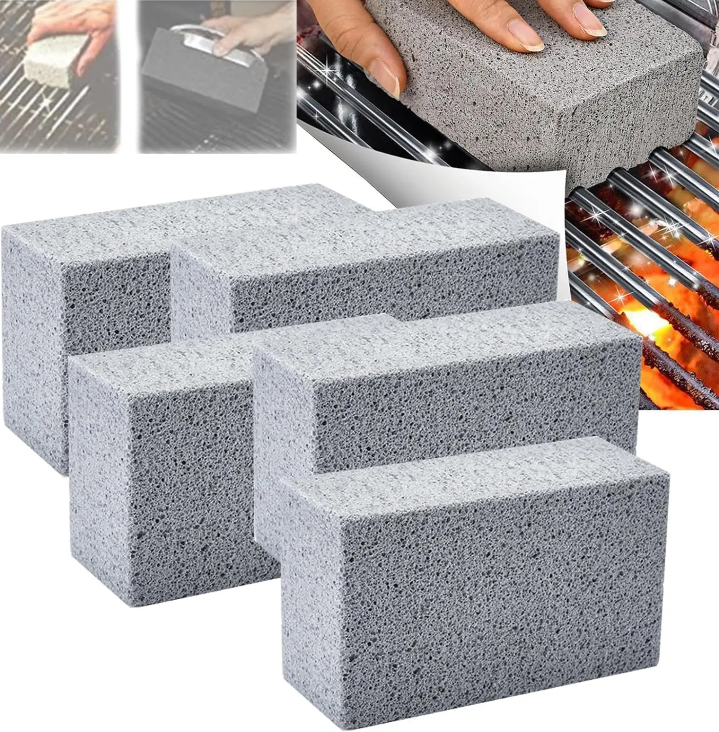 BBQ Grill Cleaning Bricks BBQ Heat Resistant Cleaning Pumice Brush Powerful Stain Remover Tools Tools