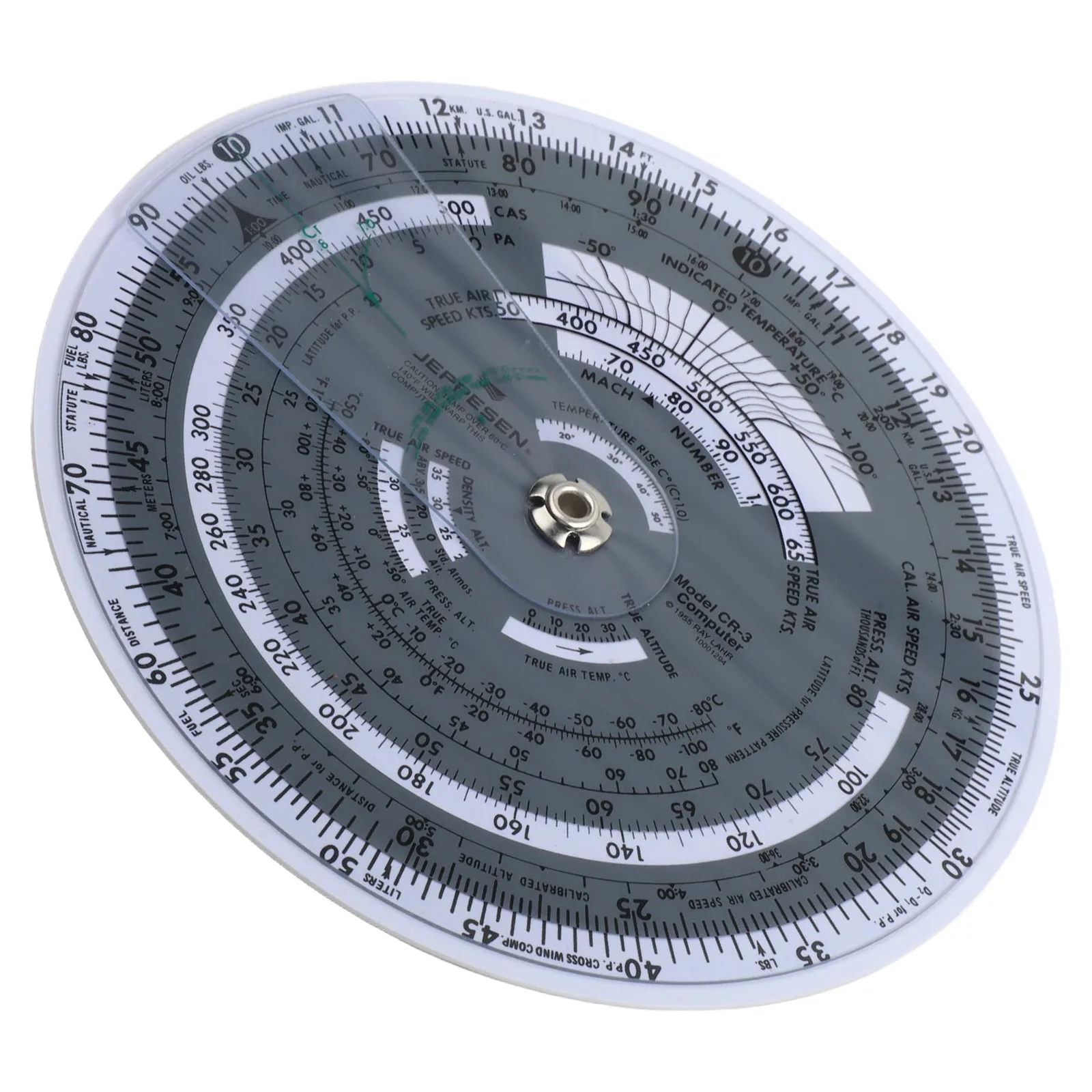 Aviation Navigation Circular Flight Computer and Plotter Slide Rule