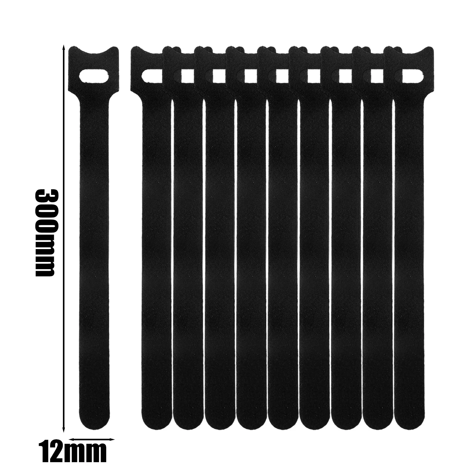Reusable Nylon Cable Straps and Wire Organizers - Hook and Loop Fastening Ties (100-Pack)