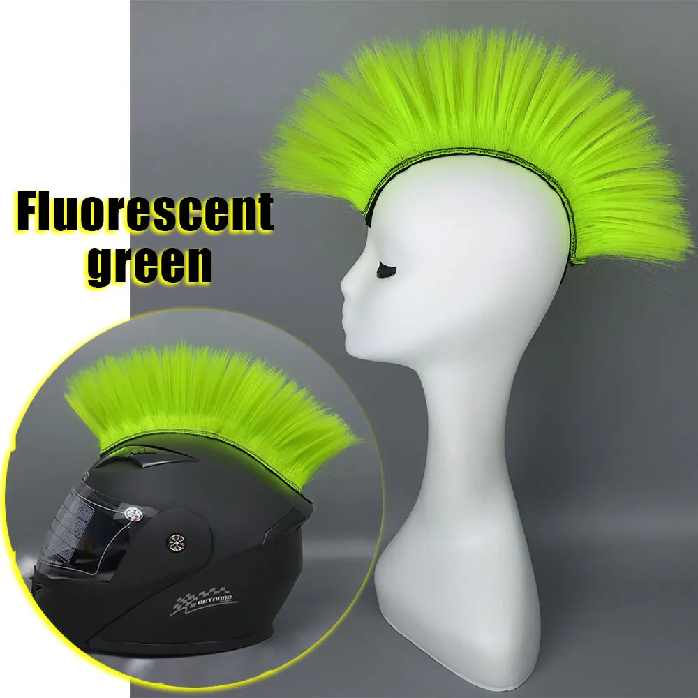 PAXLamb Helmet Mohawk Wig - Green Synthetic Hair Attachment For Motorcycle, Bike & Ski Helmets 4 thumbnail image