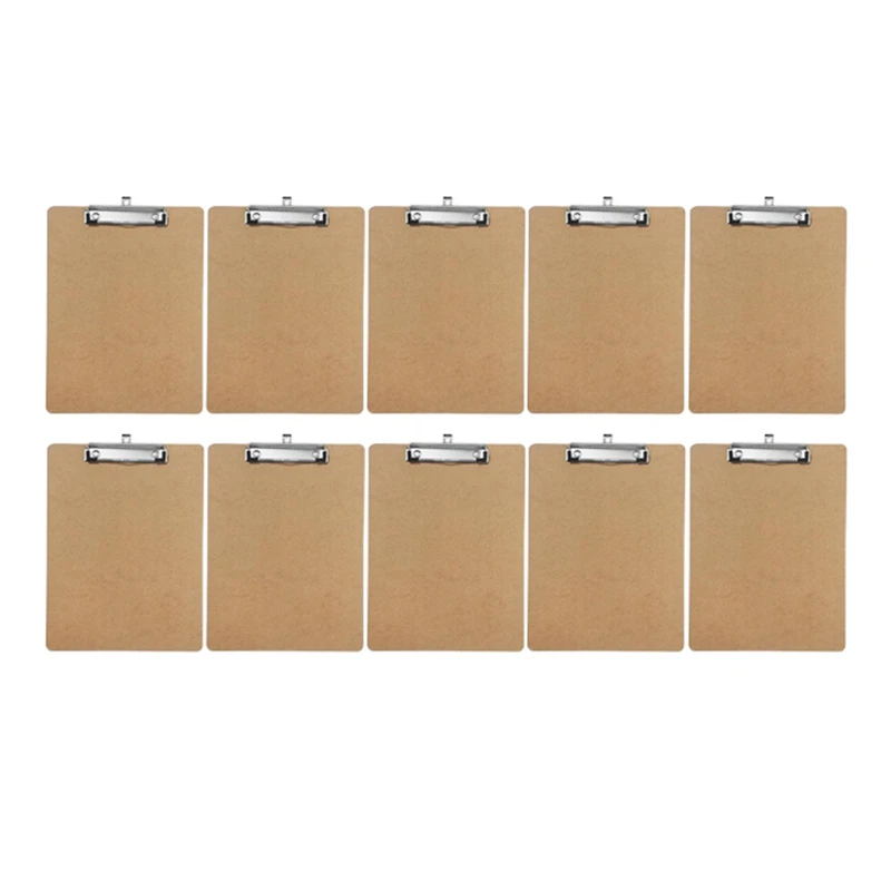 10 Stuks Houten Bord Clips Platte Map Menu Houder Houten Klembord Spalken Voor Kantoor, School, Klas Benodigdheden Duurzaam Bruin