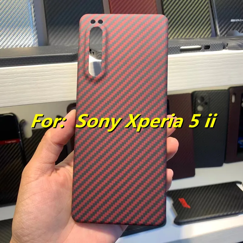 

Чехол из настоящего углеродного волокна для Sony Xperia 5 Ii, чехол из арамидного волокна, защитный чехол для Sony Xperia 5 Ii, тонкий чехол для телефона