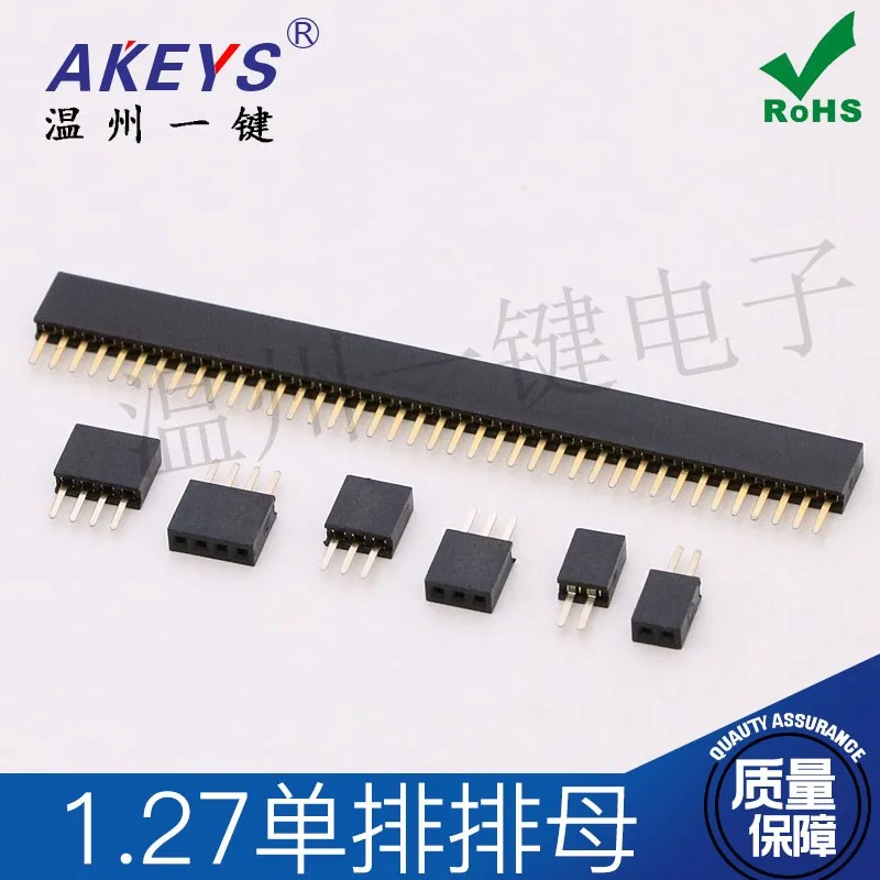 

Spacing 1.27mm Single row Plug in 1.27 row female 1*3/4/5/6/7/8/9/10/12P-40P