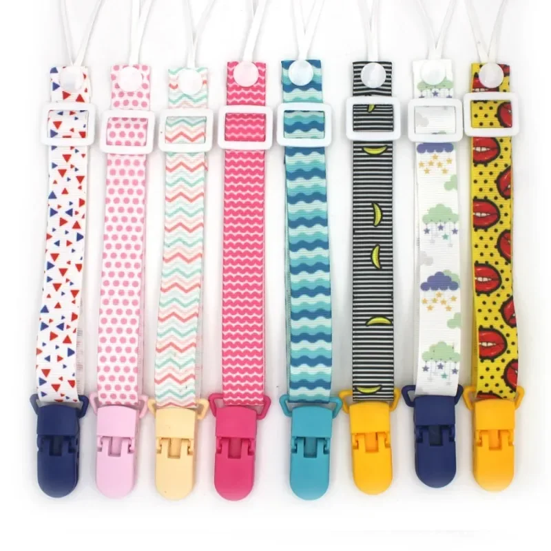 Fixed Button Baby Pacifier Clips Chain Ribbon Dummy Soother Holder Chains Adjustable Buckle Strap for Pacifier Baby Feeding Gift pacifier clip,pacifier chain,pacifier accessories