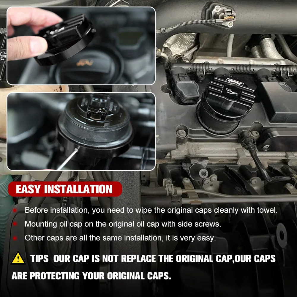 Tank Cap / Bottle Cap / Oil for VW CC Golf GTI Audi Seat Skoda 2.0T Scirocco EA888 EA113 Engine Aluminium Protect Cover radiator condenser tank cap