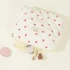 3 PCS/Set Women Quilted Makeup Bag Cherry Pattern Cosmetic Handbag with Clutch Bag & Pen Case Large Capacity Travel Storage Bags 4