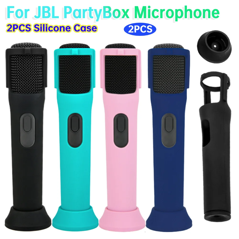Wireless Mic Case Silicone Stand Anti-Rolling Protective Cover Mic Sleeves for JBL PartyBox 2pcs