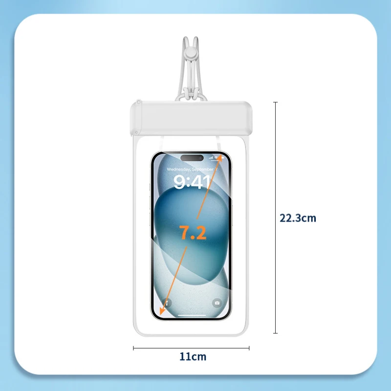 Universal Waterproof Phone Pouch for Swimming and Diving - Durable TPU Cover, IPX8 Certified