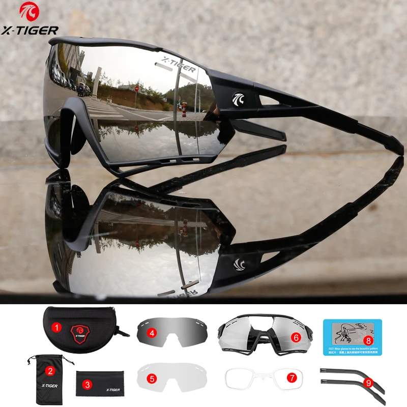 Xtiger Cycling Glasses Polarized Bicycle Mountain 3 Lens Sunglasses