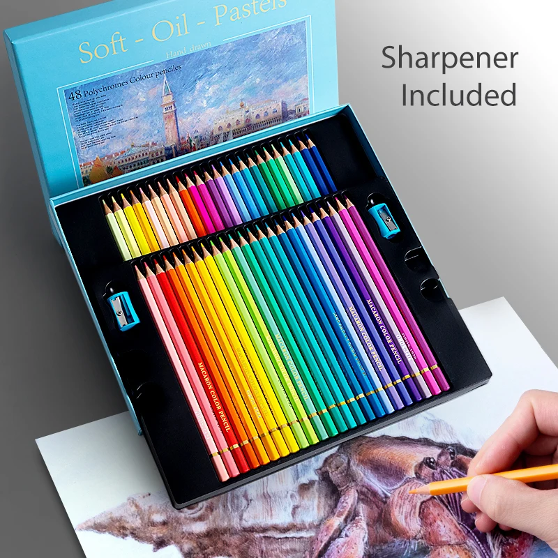 Ensemble de crayons de couleur flexibles pour dessin d'artiste, peinture à  baril, boîte en papier, style long, outils de croquis, 12 pièces -  AliExpress