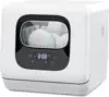 Pebble Countertop Dishwasher, 28 Pieces Dishes/Cycle, 6 Washing Programs&Hot Drying, Dish Washer with 360°Dual Spray, with Child 1