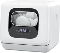 Pebble Countertop Dishwasher, 28 Pieces Dishes/Cycle, 6 Washing Programs&Hot Drying, Dish Washer with 360°Dual Spray, with Child 1