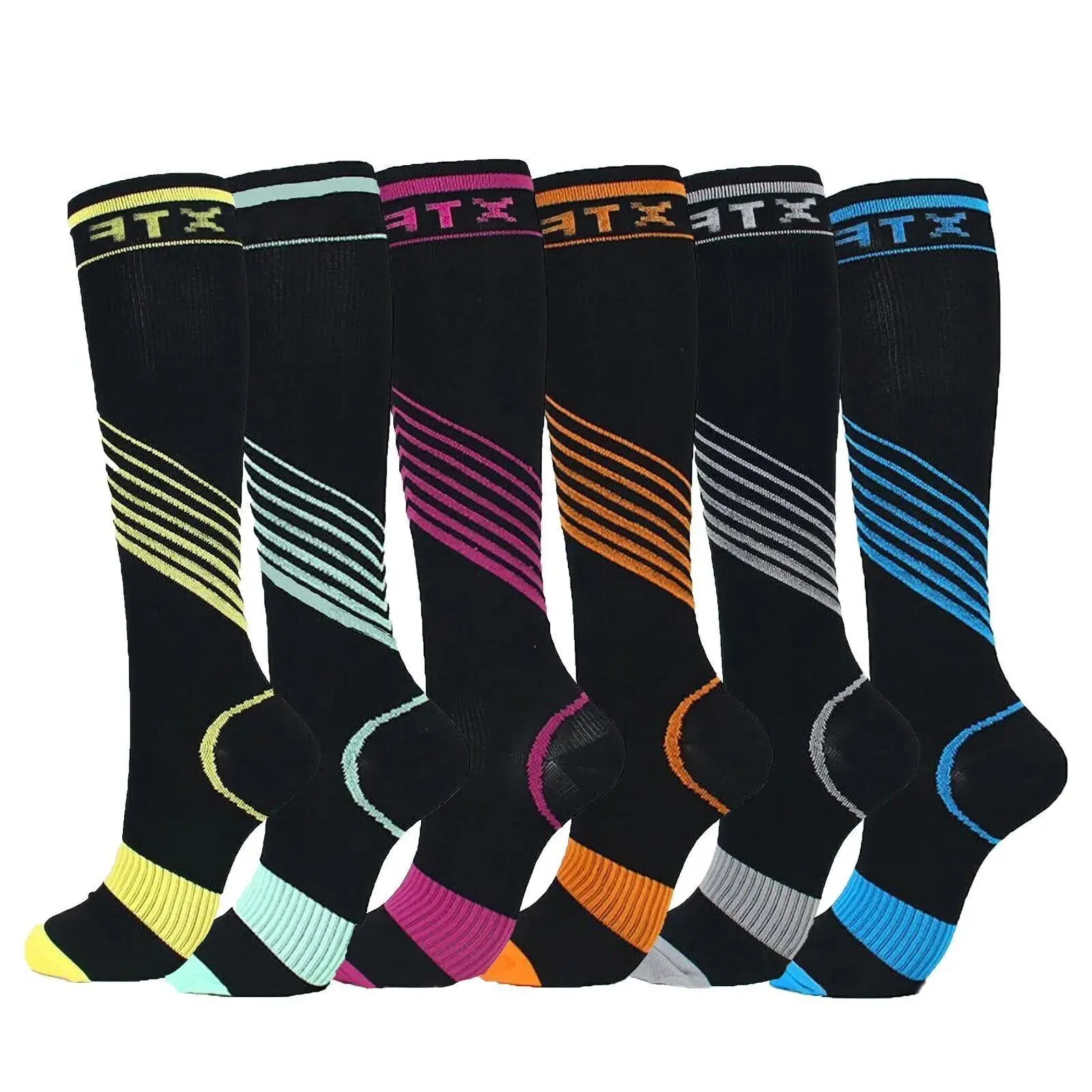 Unisex Compression Socks Gym Running Bicycle Nylon Sports Socks Outdoor Marathon Medical Prevention Varicose Vein Edema Diabetes