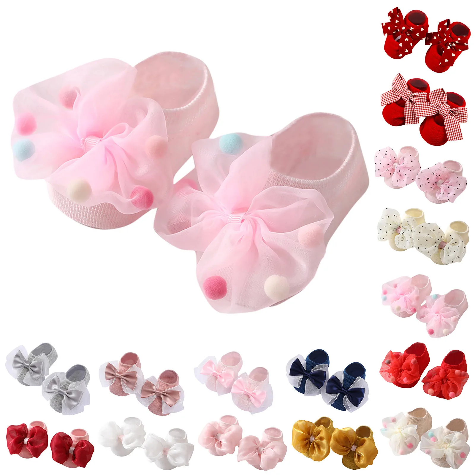 Description Picture 2 of itemBaby Stockings Toddler Bottom Princess Soft Socks Shoes Socks Floor Socks Children Kids Socks Bowkot Baby Socks колготки детские