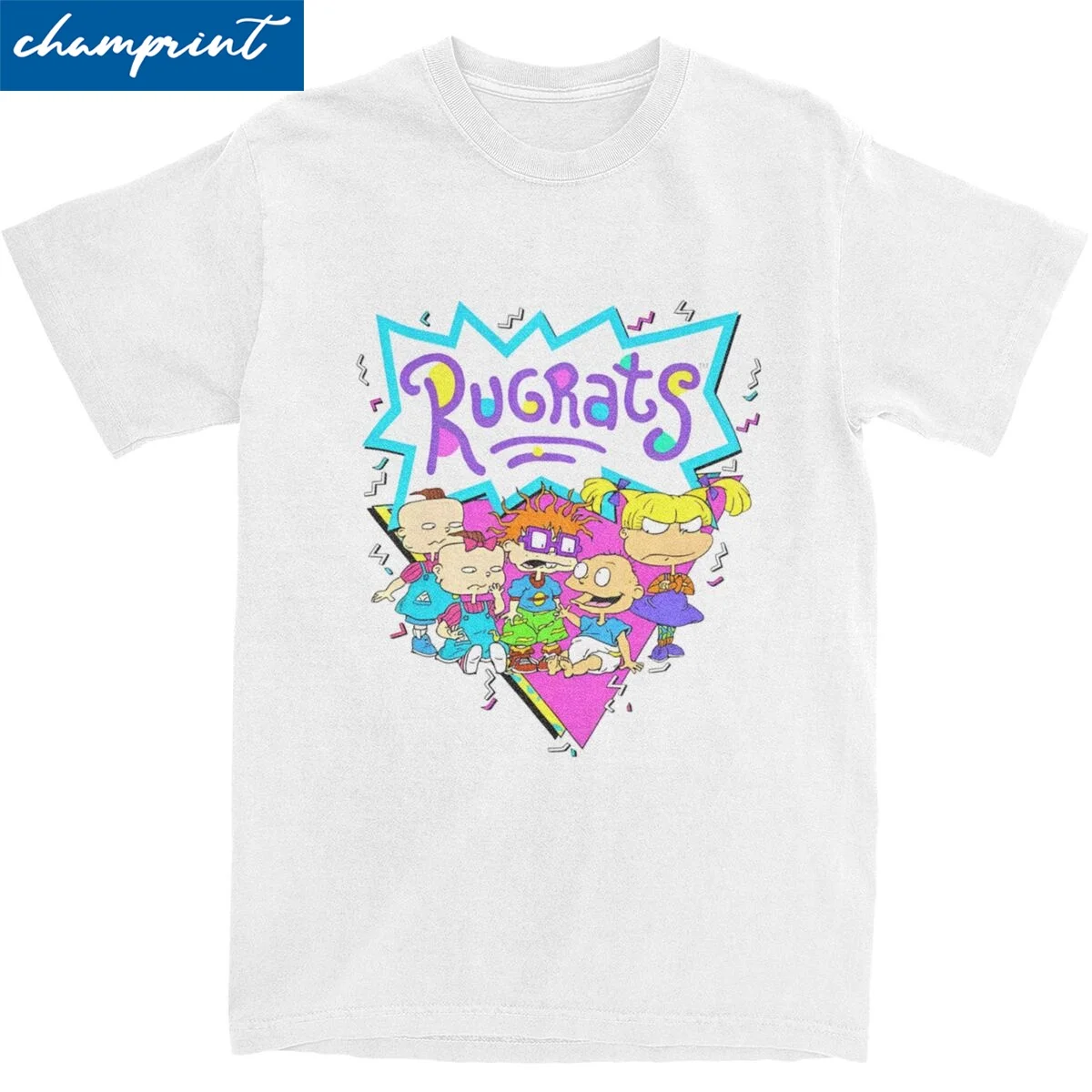 

Яркая футболка R-Rugrat Baby Group с логотипом в стиле ретро для мужчин и женщин, потрясающие футболки из чистого хлопка, футболка с круглым вырезом, Новое поступление одежды
