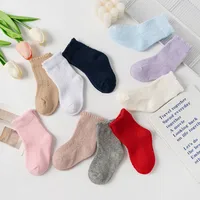 Nouveau bébé garçons filles chaussettes solide respirant enfants chaussettes courtes évider tout-petits enfants coton princesse chaussettes mignonnes pour 0-8 ans 6