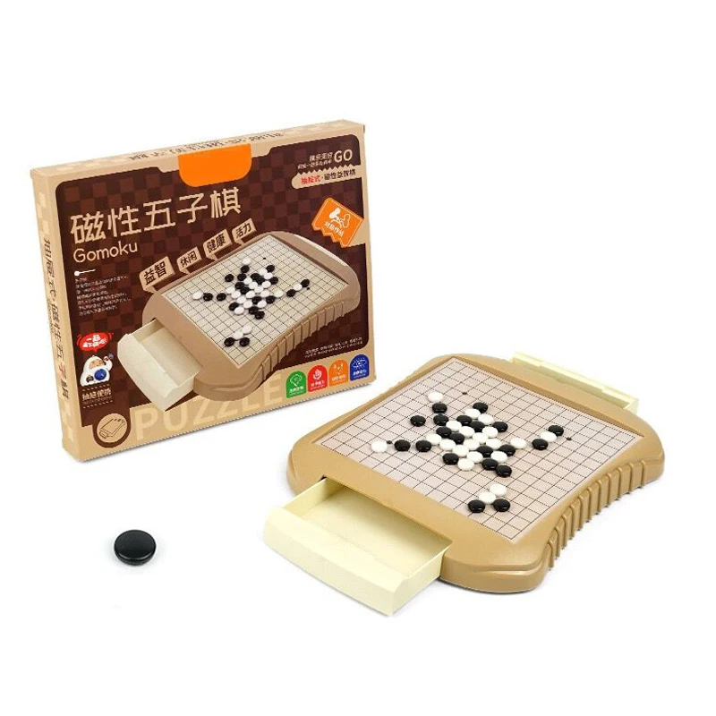 

Шахматы в стиле ящика Gomoku Gobang, магнитные, дорожные, портативные, магнитные шахматы набор Weiqi для друзей, детей, подарок для детей