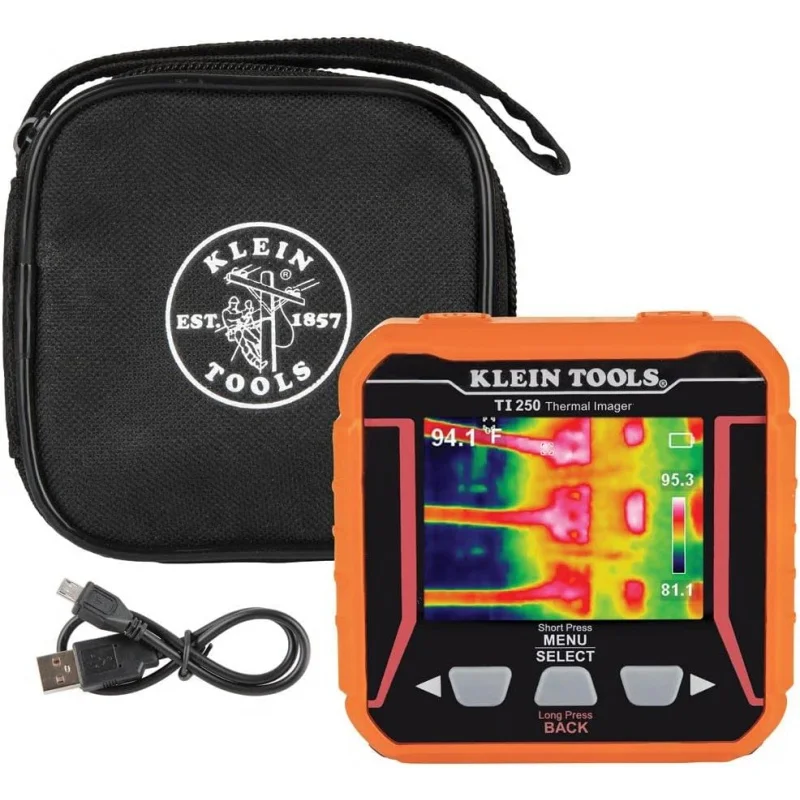 TI250 Rechargeable Thermal Imaging Camera, Camera Displays Over 10,000 Pixels with 3 Color Palettes, High / Low Temperature Poin