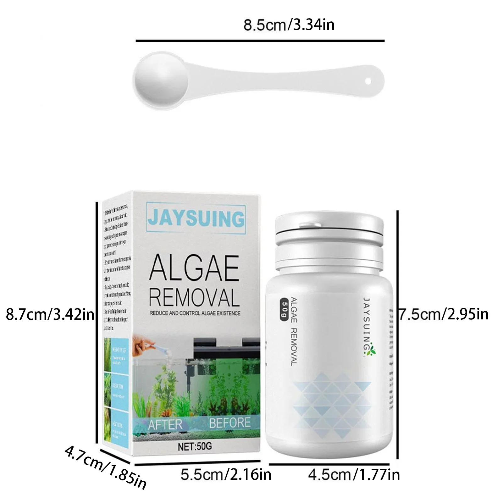 50g Aquarium Water Purifying Algae Fish Tank Cleaning Biological Effective Control Water Algaecide Home Aquarium Odor Remove