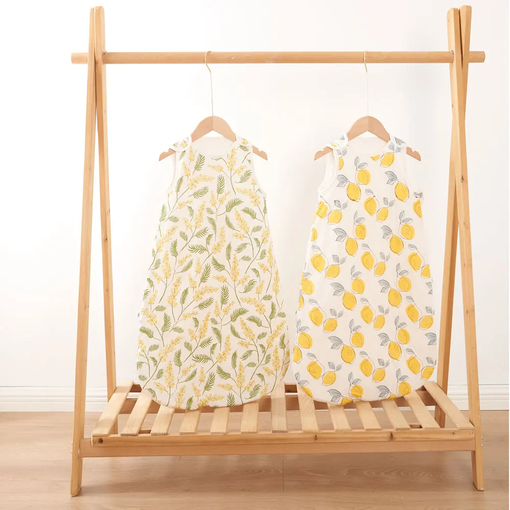 

Coola Peach 10-20'C Newborn Baby Sleeping Bag Soft Bamboo Cotton Print Anti-kick&Anti-freeze Vest Sleep Sack For 0-3 years kids