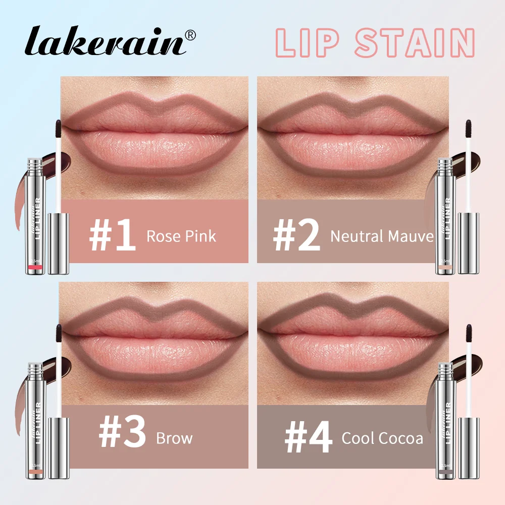 4colors Highly Pigmented Lip Liner Tattoo Matte Peel Off Enhance Lip Liner Lasting Lip Stain Waterproof Transfer-proof Lipstick 5