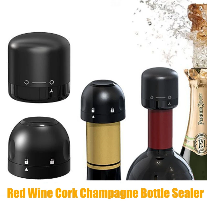Wine Bottle Stopper Vacuum Red Wine Bottle Cap Stopper Champagne Bottle Sealer Silicone Sealed Vacuum Retain Freshness Wine Plug Kitchen Bar Tools