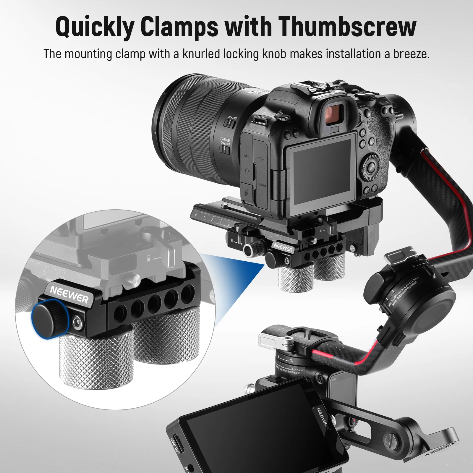 NEEWER Gimbal-Gegengewichte und Klemmensatz für DJI Ronin RS4 Pro RS4 RS3 Pro RS3 RS2 RSC2 ZHIYUN Crane 2S 3S Weebill S – Detail 7