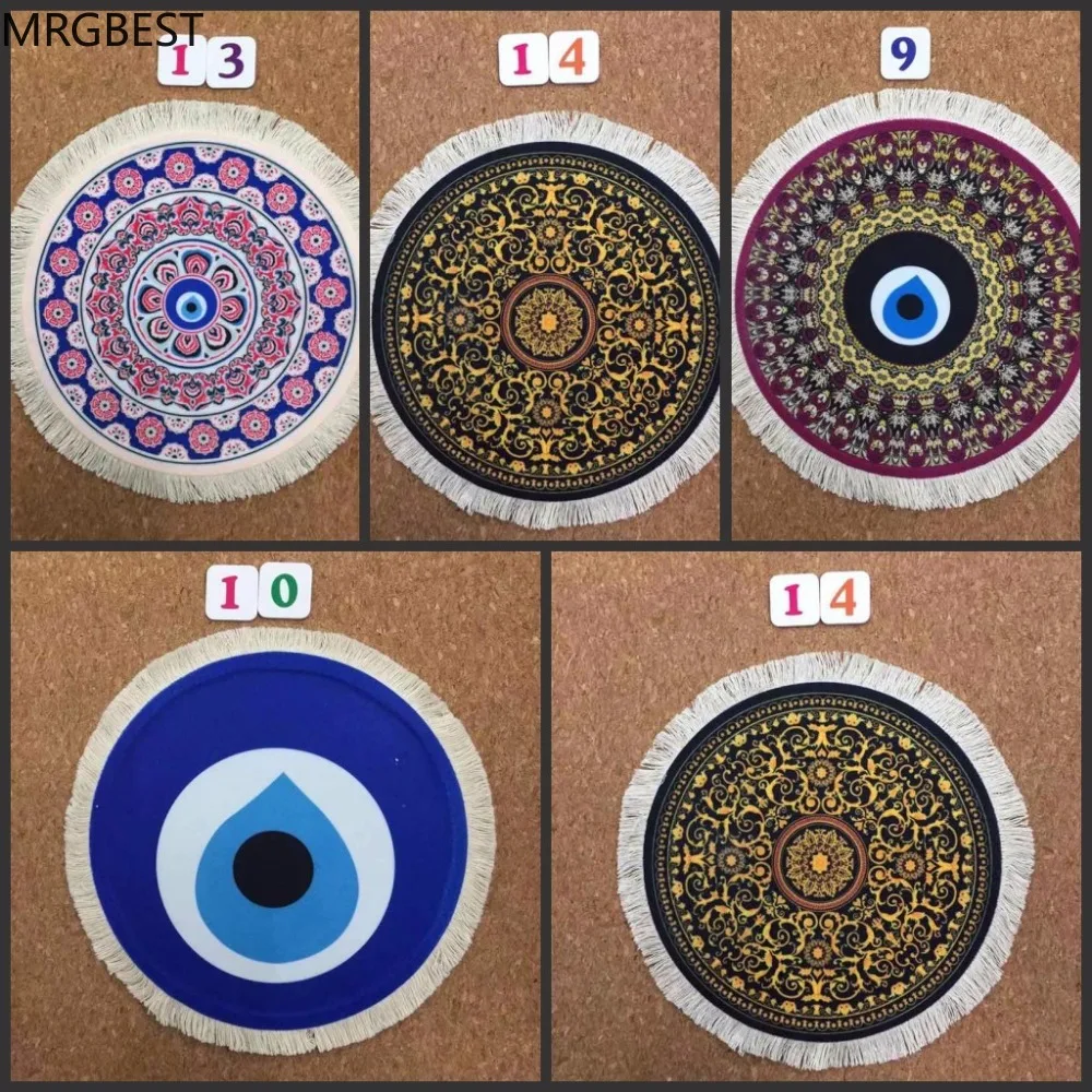 

MRGBEST 220*220MM Wholesale Persian Style Rug Round Mouse Pad Carpet Office Family for Tassels Desk Mat Gaming Mats Csgo