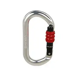 Enhanced Screw Lock Carabiner for Outdoor Rappelling and Climbing (Silver)