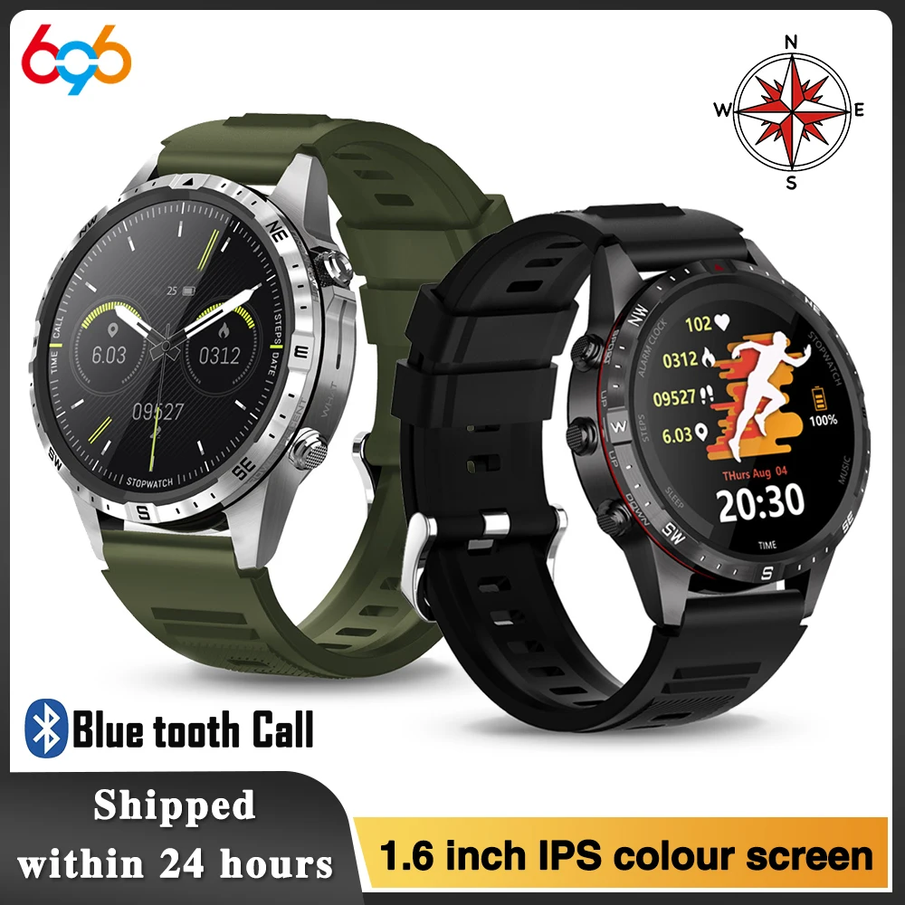

2024 New 1.6" Blue Tooth Call Outdoors Sport Smart Watch Compass 24H Heart Rate NFC Music Watches Voice Assistant Men Smartwatch