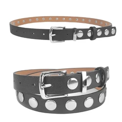 Adjustable Pin Buckle Waist Belt PU Alloy Large Rivet Belt Hot Girls Women Waist Belt for Coat Skirts Jeans Durable