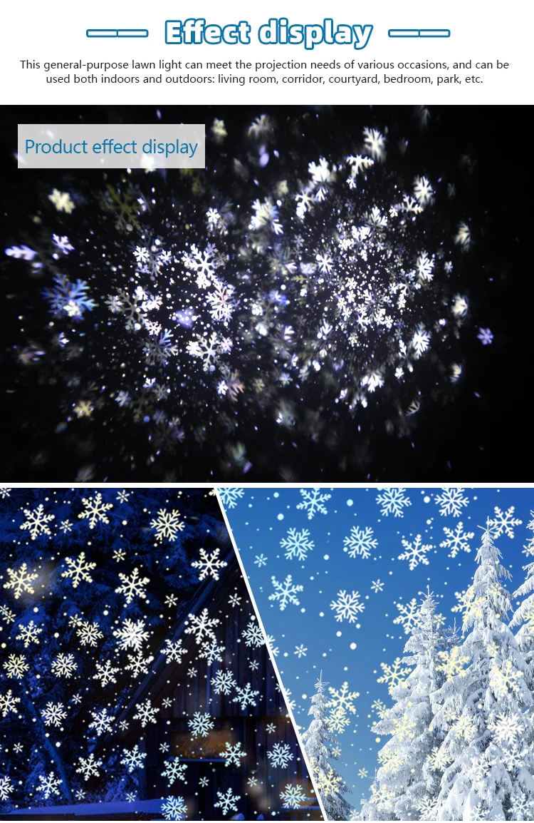 Description Picture 4 of itemDouble Tube LED Snowflake Projector Lights Christmas Projection Waterproof Outdoor Lamp Snow Spotlight For Holiday Party Lights
