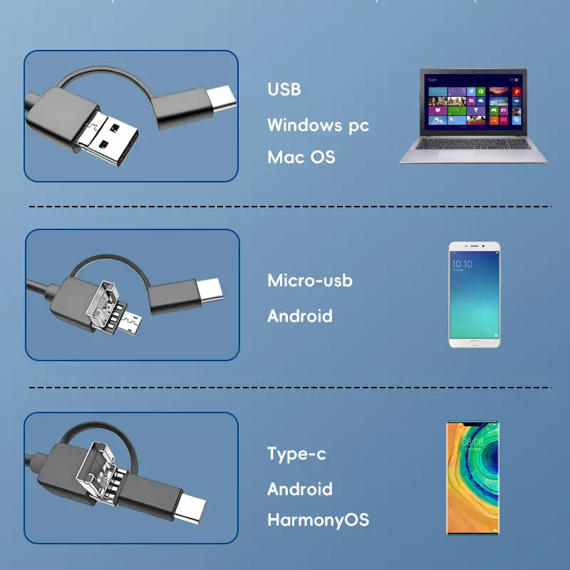 Dodosee 3 in 1 1600X USB 현미경 HD 휴대용 디지털 현미경(납땜용) 8LED 안드로이드 맥 윈도우와 호환 가능