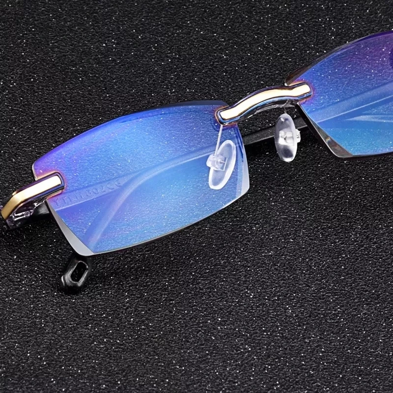 New Man Presbyopic Glasses Anti-reflective Reading Glasses Women Vintage Minimalist Style Diopter 100 ~ 400 TR90 Rimless Eyewear