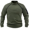 Men's Fleece Pullover Solid Color Standing Collar Jacket Tactical Outdoor Sportwear Coats Male Windproof Thick Sweatshirts