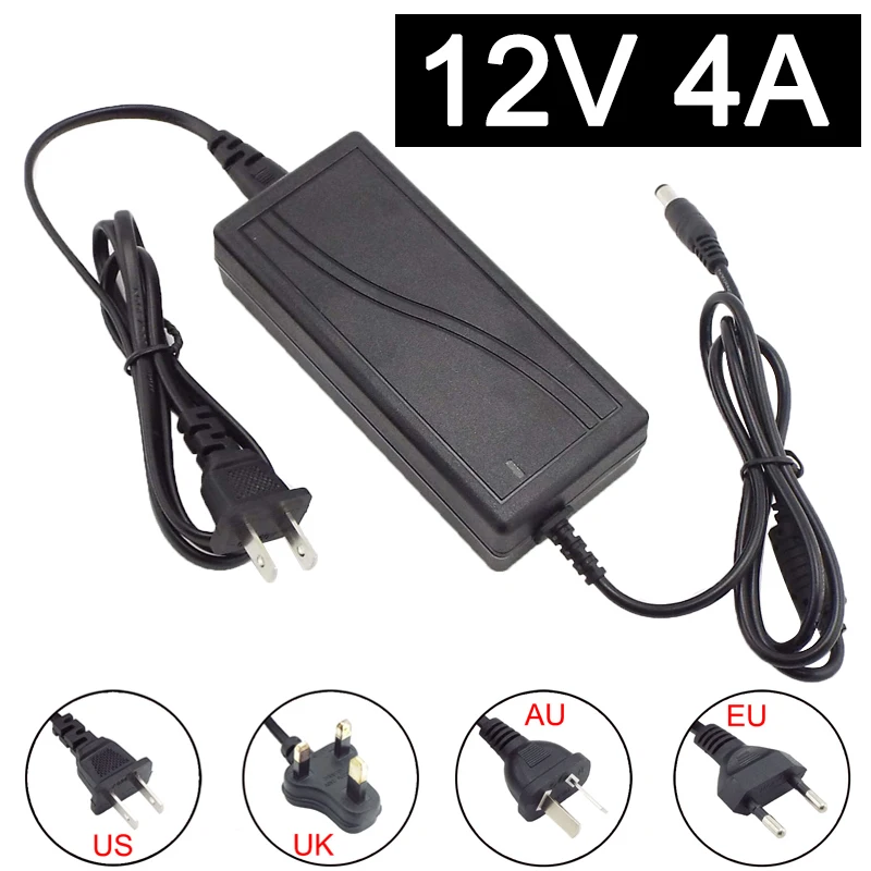 

12v 4a 4000ma Ac To Dc Power Adapter Supply Converter Charger Switchled Transformer Charging For Cctv Camera Led Strip Light