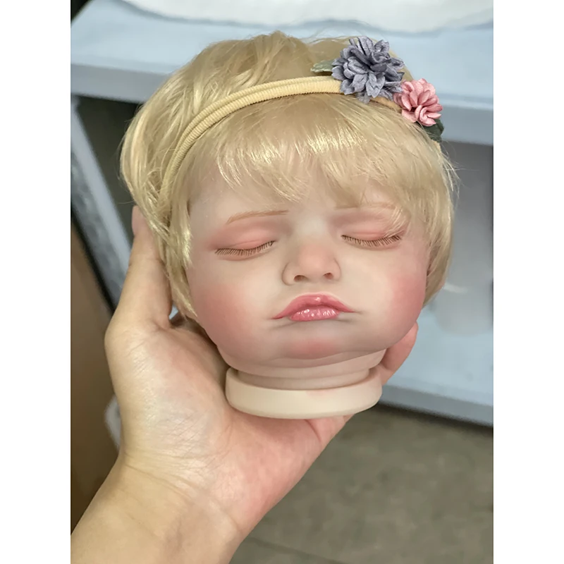 손 뿌리가있는 3D 피부 재 태어난 비비 로잘리, 금발 머리 부품, 팔다리 및 천 바디, DIY 재 태어난 인형 키트, 어린이용 선물