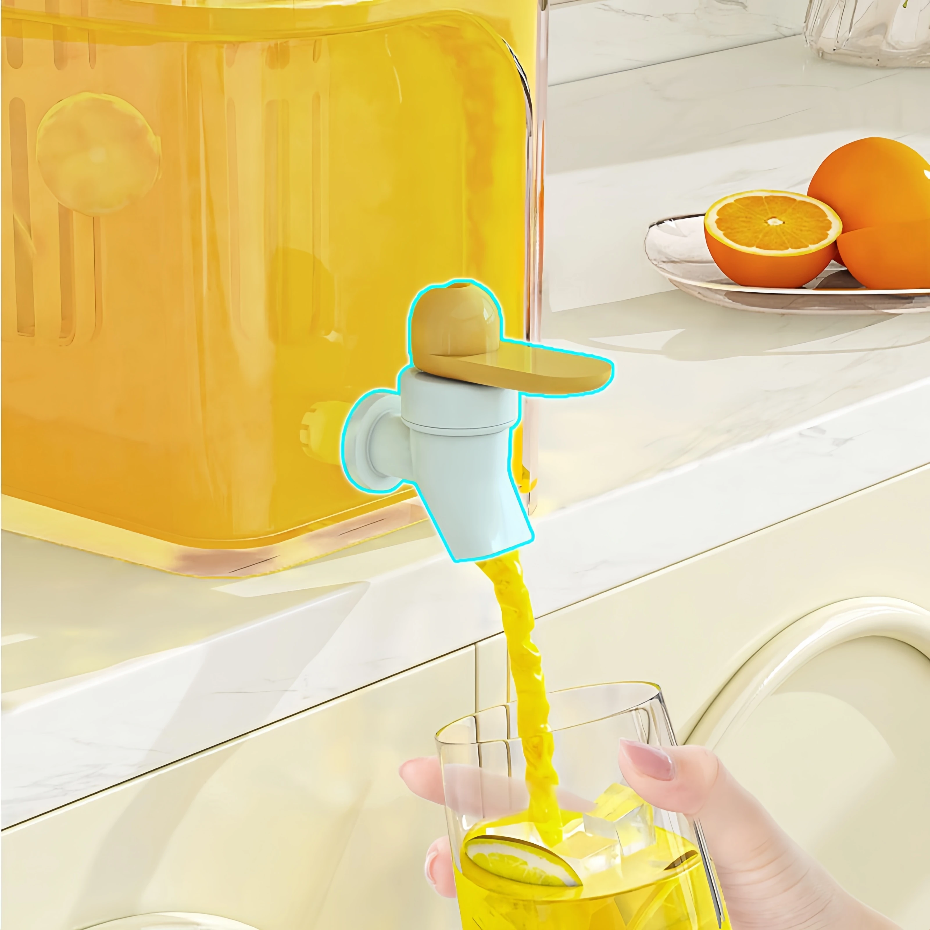 4L Cold Water Bucket with Faucet Refrigerator Jug Dispenser Water Kettle Summer Fruit Juice Drink Container Fridge Pots Pitcher