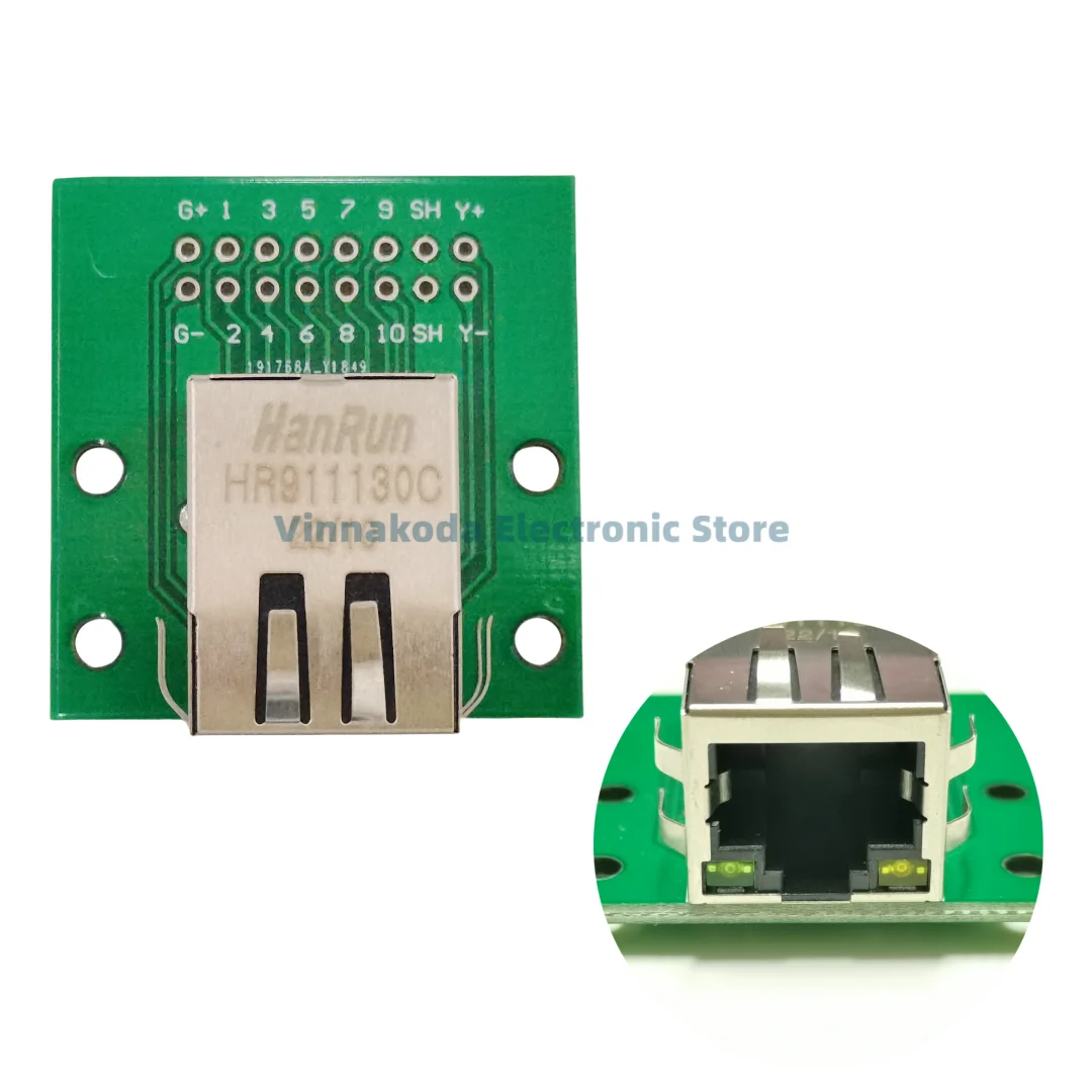 RJ45 Network port with transformer adapter board Gigabit network port adapter 10P network crystal socket PCB