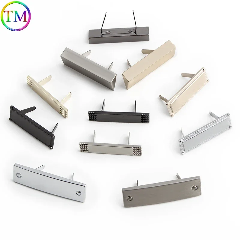 37/38/40/46MM Rectangle Metal Hand Made Metal Garment Labels Tags For Laser Customize Logo Jeans Shoes Bags DIY Sewing Crafts