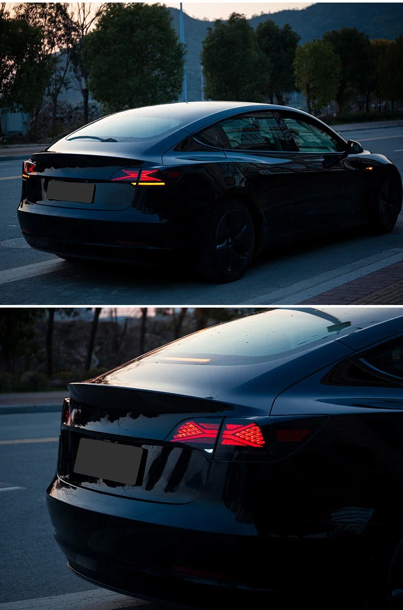 Taillights For 2017 18 19 20 21 2022 Tesla Model 3 and Model Y RGB Car Start Up