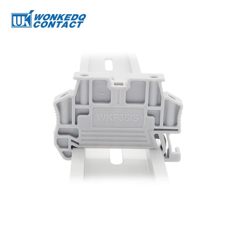 Din Rail Terminal Block End Stop Bracket 10Pcs E/UK E/UK2 EW35 WKF35 Mounting NS 35 DIN Rail Terminal Block Fixed CLIPFIX Screwless Tool-free End Clamp