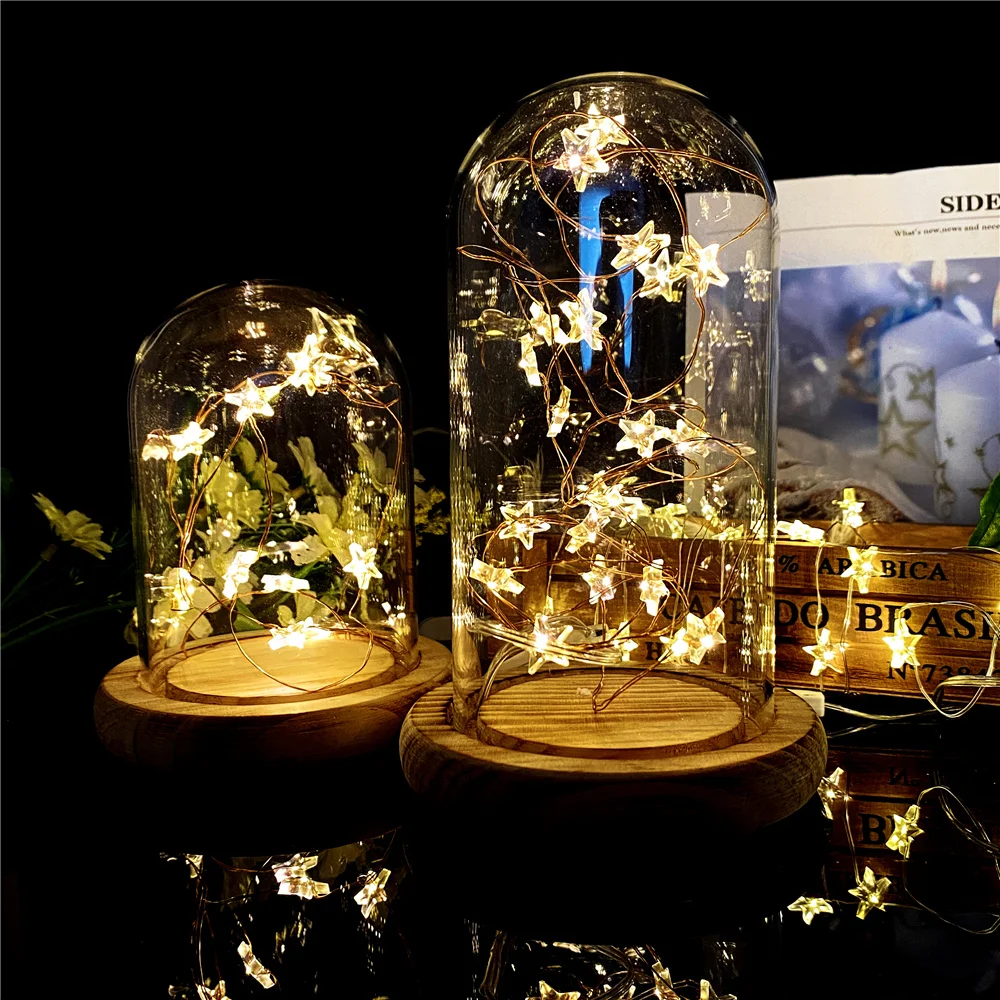 10/20/30/40/50/60 LED Star Fairy Lights Battery Operated Twinkle String Light Copper Wire String Lights Xmas Wedding Party Decor 10 20 40 led star light string twinkle garlands battery powered christmas lamp holiday party wedding decor fairy lights