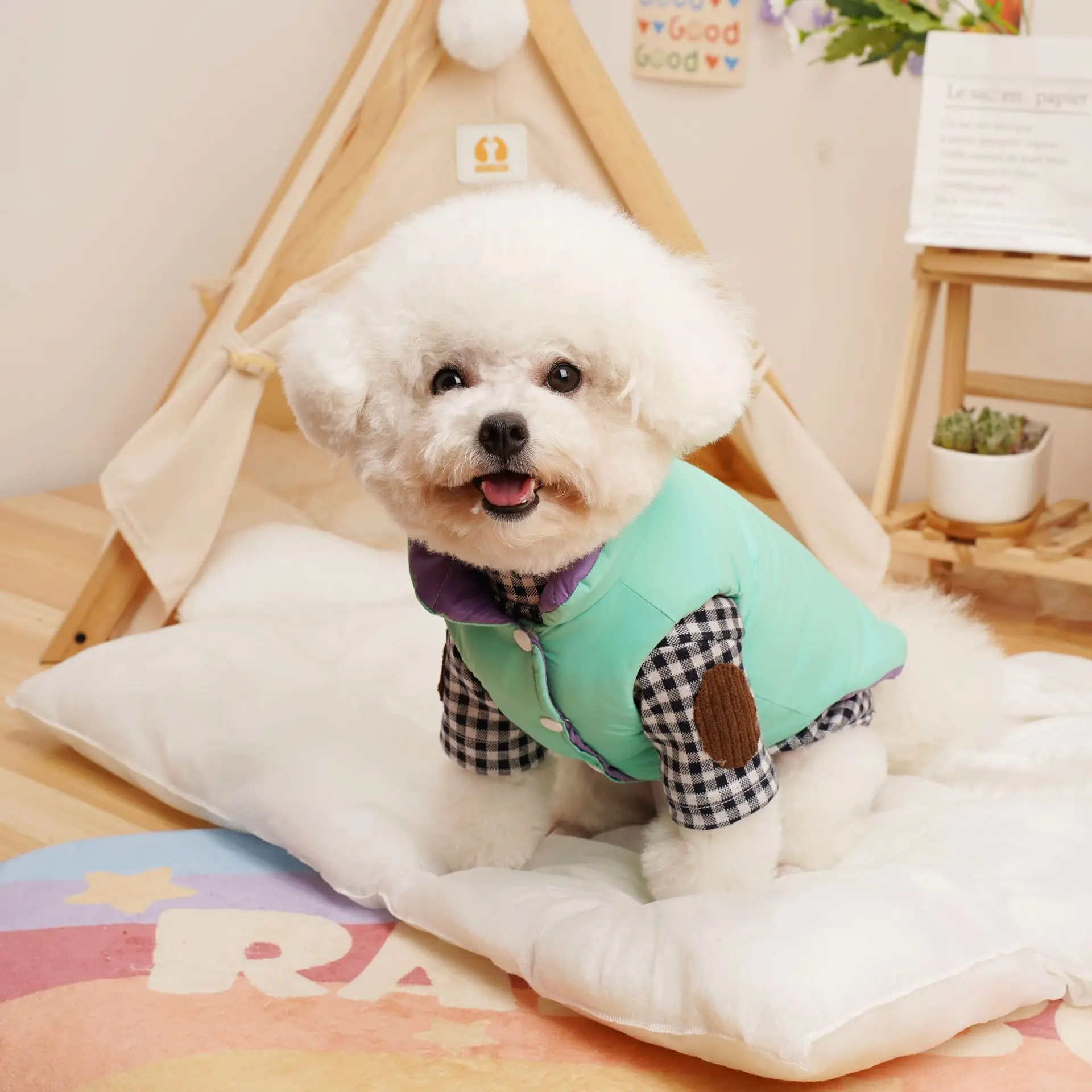 Thickened Cotton Clothes for Autumn and Winter Can Be Worn on Both Sides for Cats Dogs and Comfortable Casual Pet Clothing