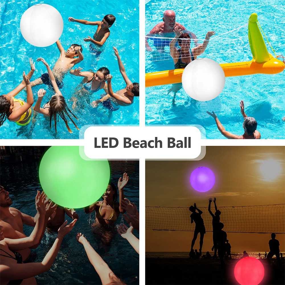40/60/90CM PVC Floating Pool Lights with 16 Colors Waterproof Outdoor Swimming Underwater Pool Lights Ball For Swimming Pool
