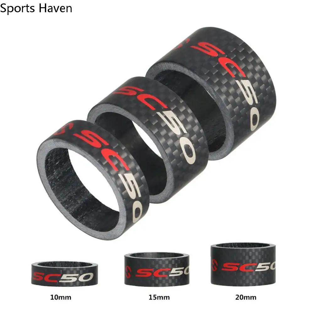 

3PCS 10/15/20mm Handle Bar Carbon Fiber Bicycle Headset 28.6mm Spacer Headset ring Spacing Pad Washer