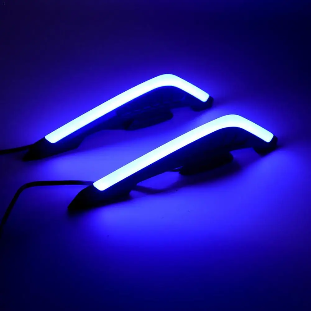 Motorcycle led lights motorcycle accessories 2Pcs motorcycle front side spoiler winglets-aerodynamic wing set with LED light adhesive sticker universal fit