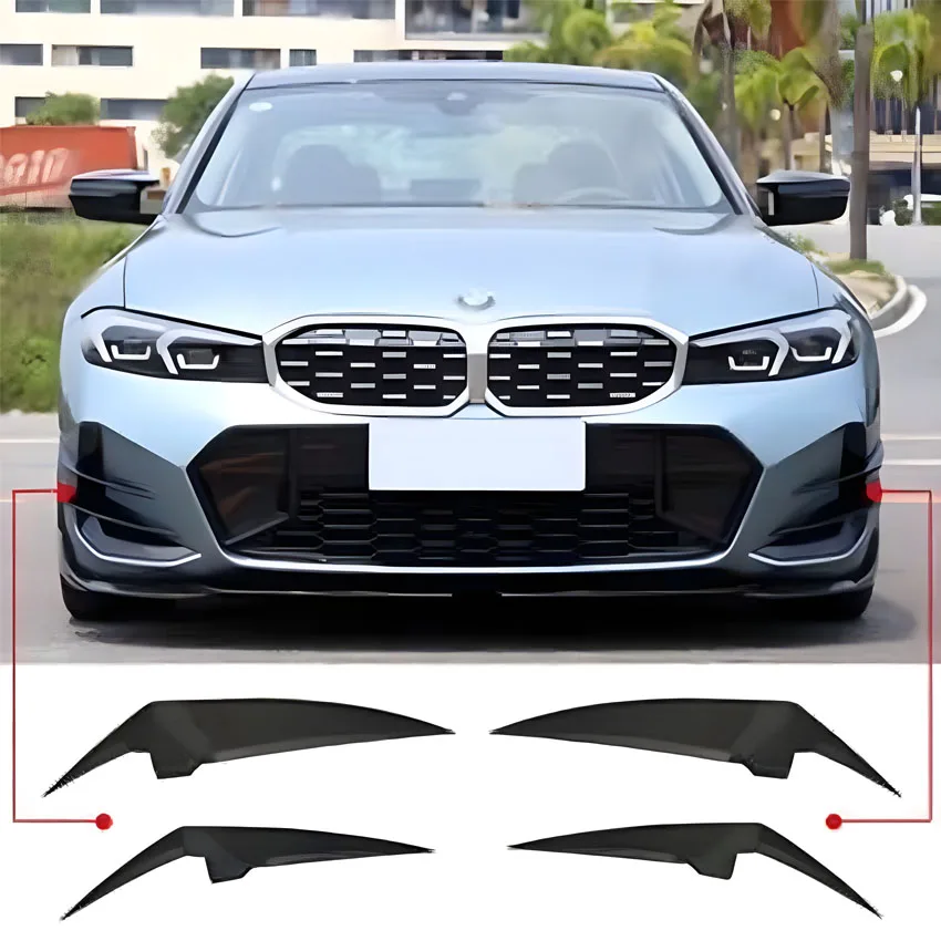 Per Bmw Serie 3 G20 G21 G28 Lci M Sport 318I 320I 330I M340I 2023 + Paraurti Anteriore Canards Spoiler Anteriore Splitter Trim Sticker