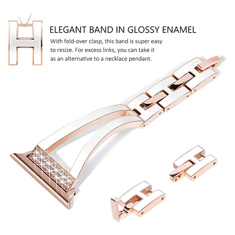 Metal Strap For Apple Watch Ultra 8 7 6 5 4 SE Women Diamond Bracelet Wristband For iWatch 45mm 44mm 42mm 41mm 40mm 49mm Correa